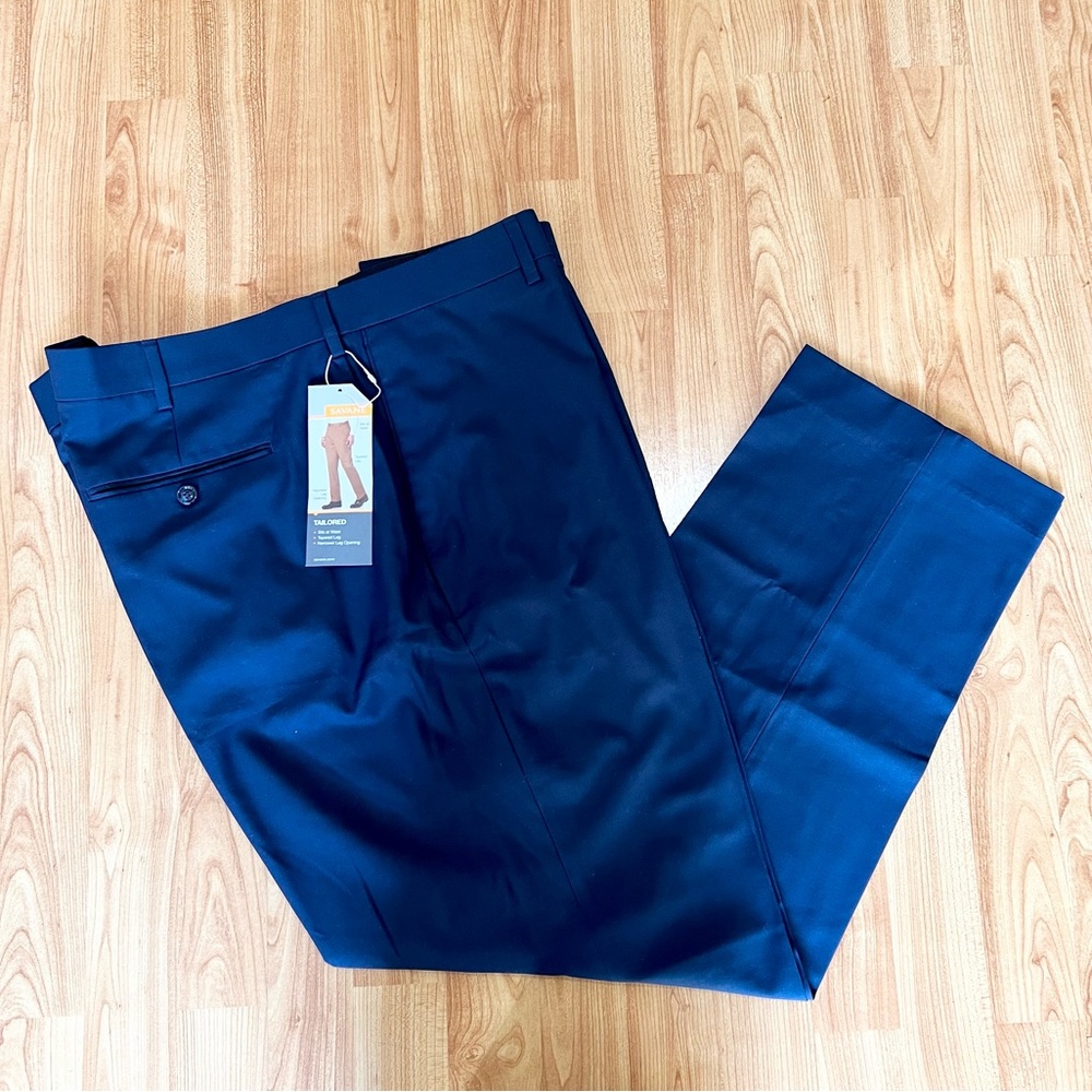 Savane men navy blue classic pants